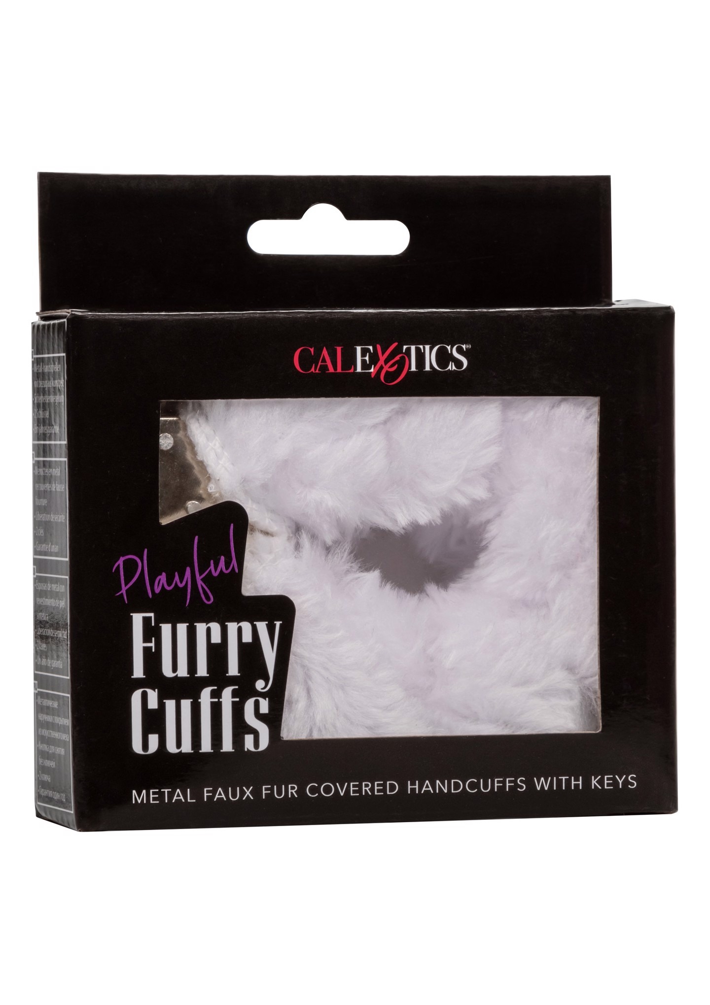 Наручники металлические с пушком CalExotics Playful Furry Cuffs, белые