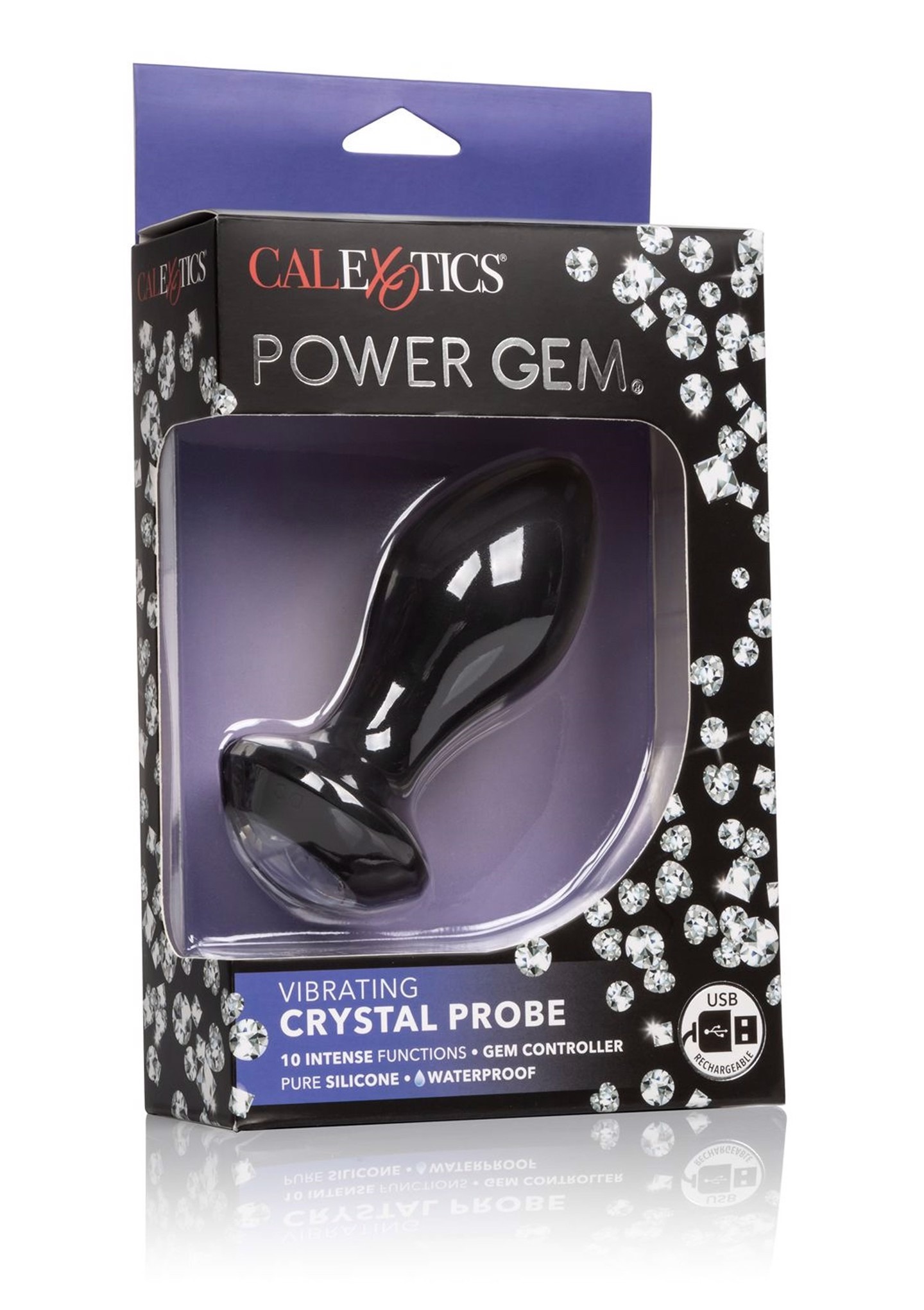 Анальна пробка із вібрацією Crystal Probe камінь прозорий California Exotic