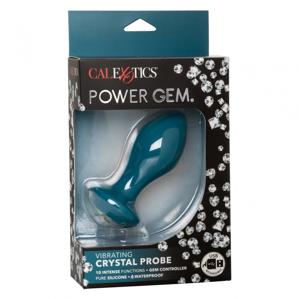 Анальна пробка із вібрацією Vibrating Crystal Probe Блакитна California Exotic