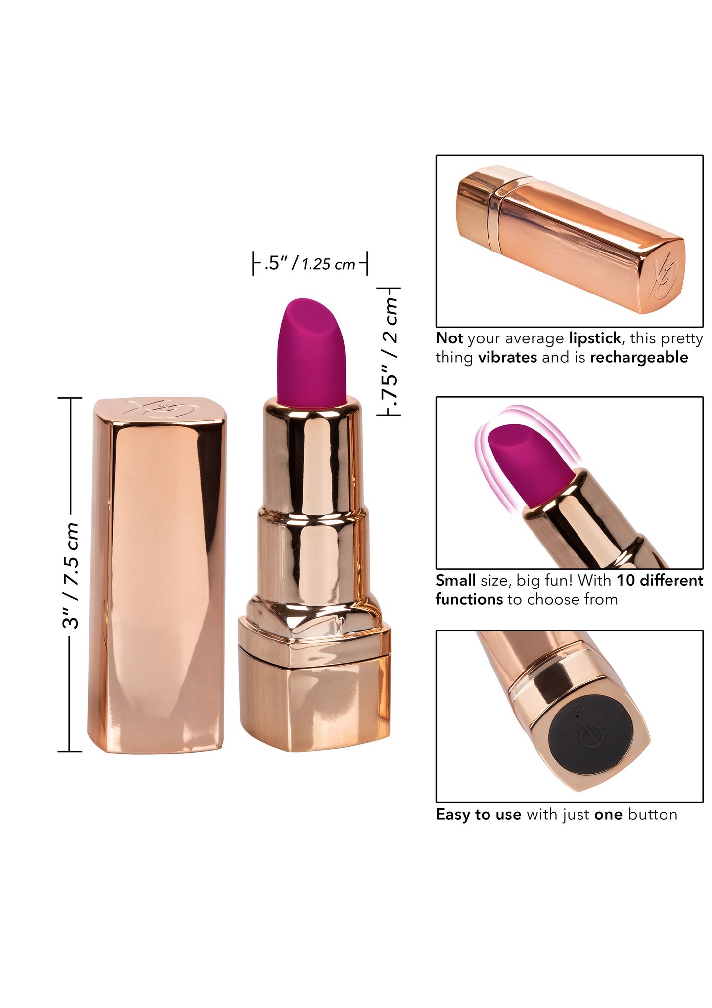 Вібратор-Помада для клітора та ерогенних зон CalExotic Hide & Play Lipstick Recharge