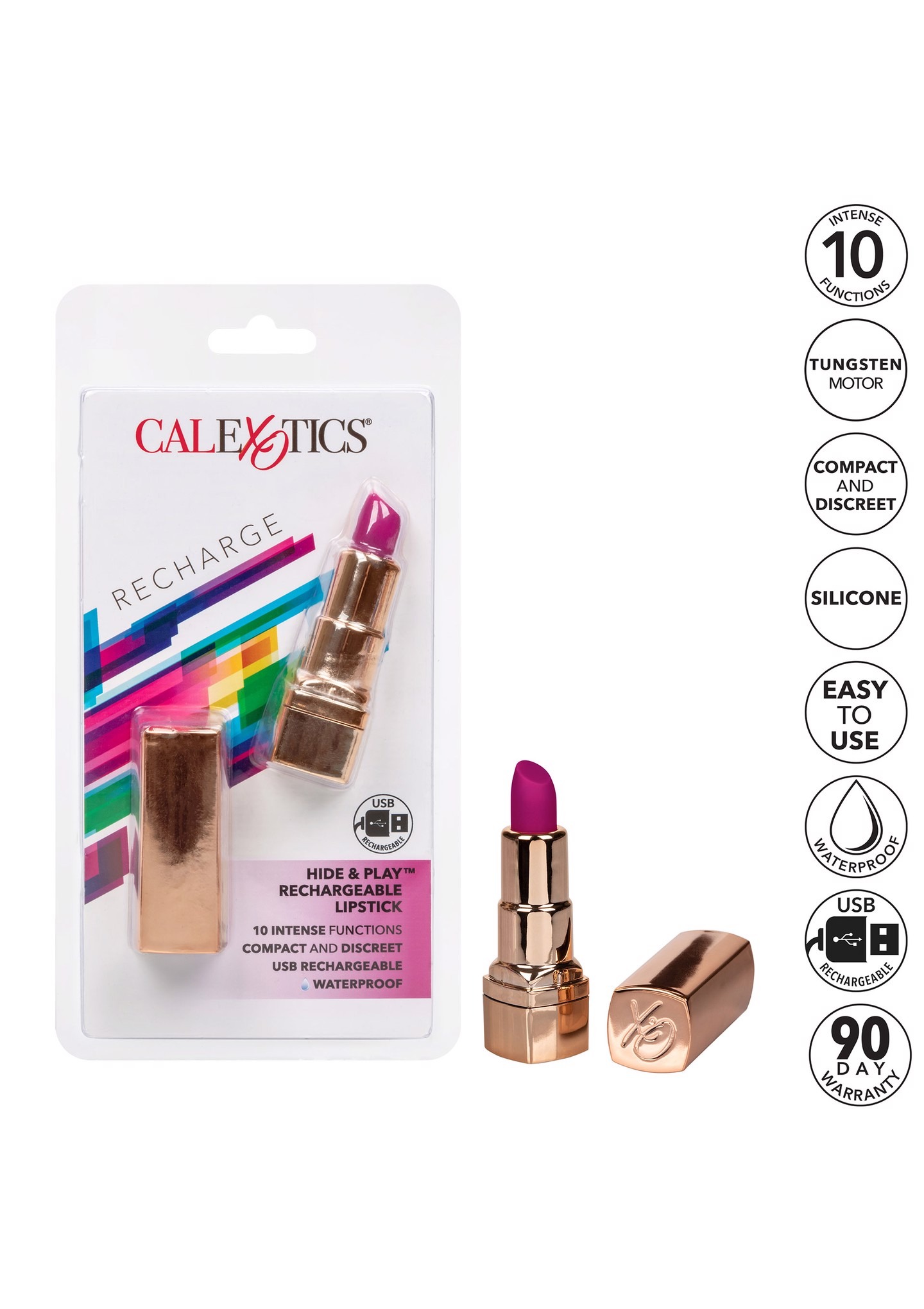 Вібратор-Помада для клітора та ерогенних зон CalExotic Hide & Play Lipstick Recharge