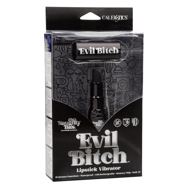 Вібратор-помада California Exotics Evil Bitch, чорний