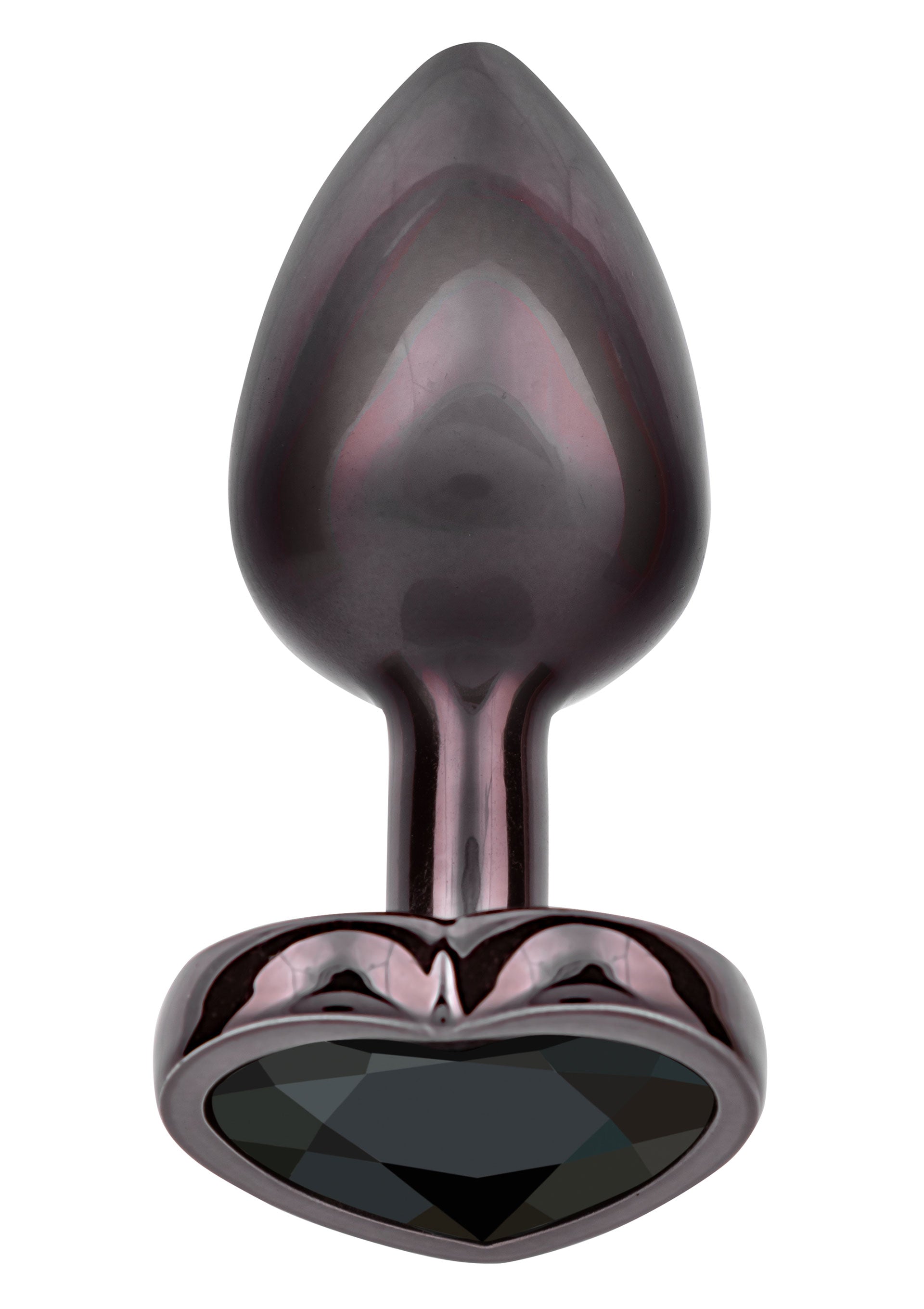 Анальна пробка CalExotics Diamond Heart Plug Small, чорна, 5,7 × 3,2 см
