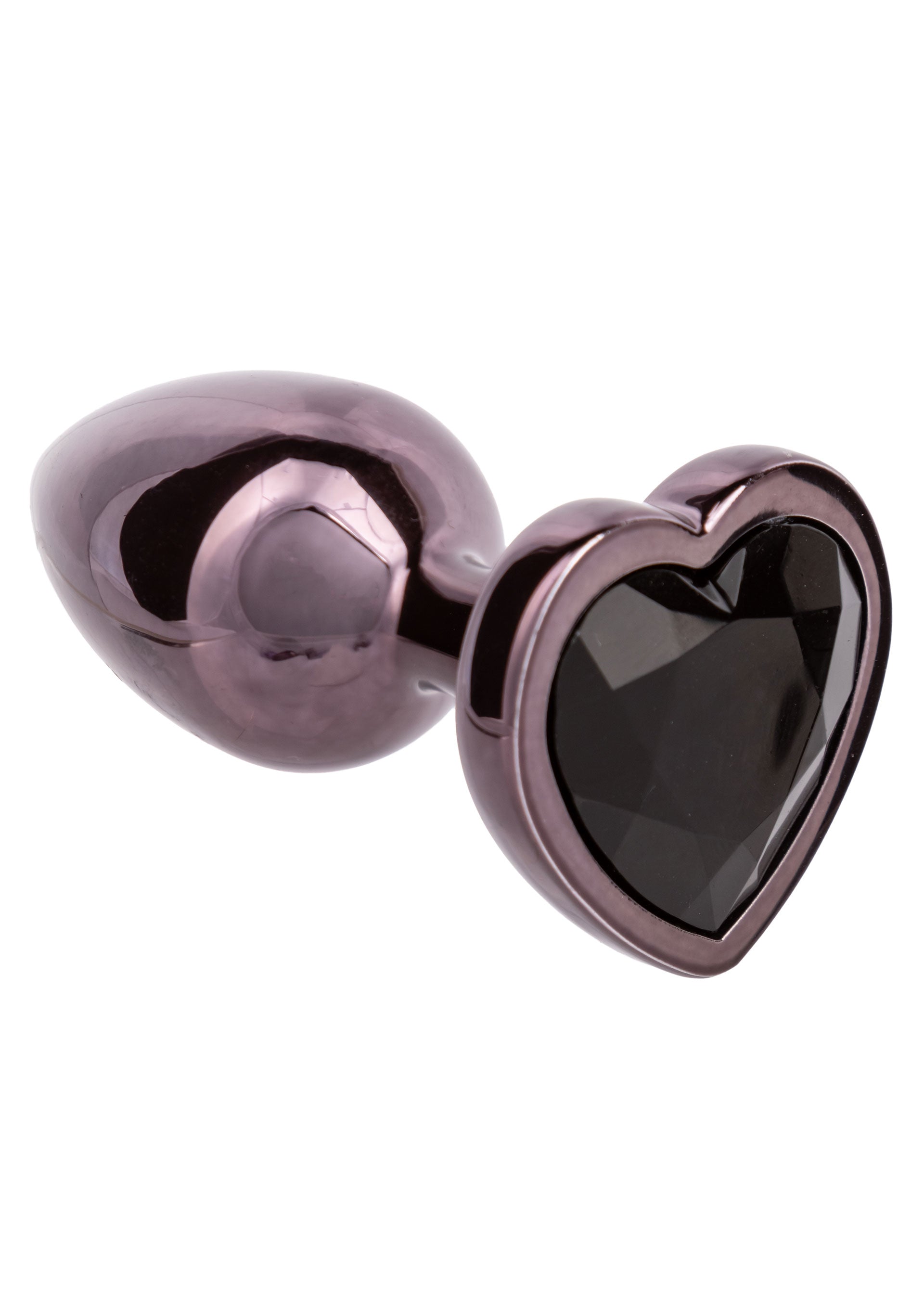 Анальна пробка CalExotics Diamond Heart Plug Small, чорна, 5,7 × 3,2 см