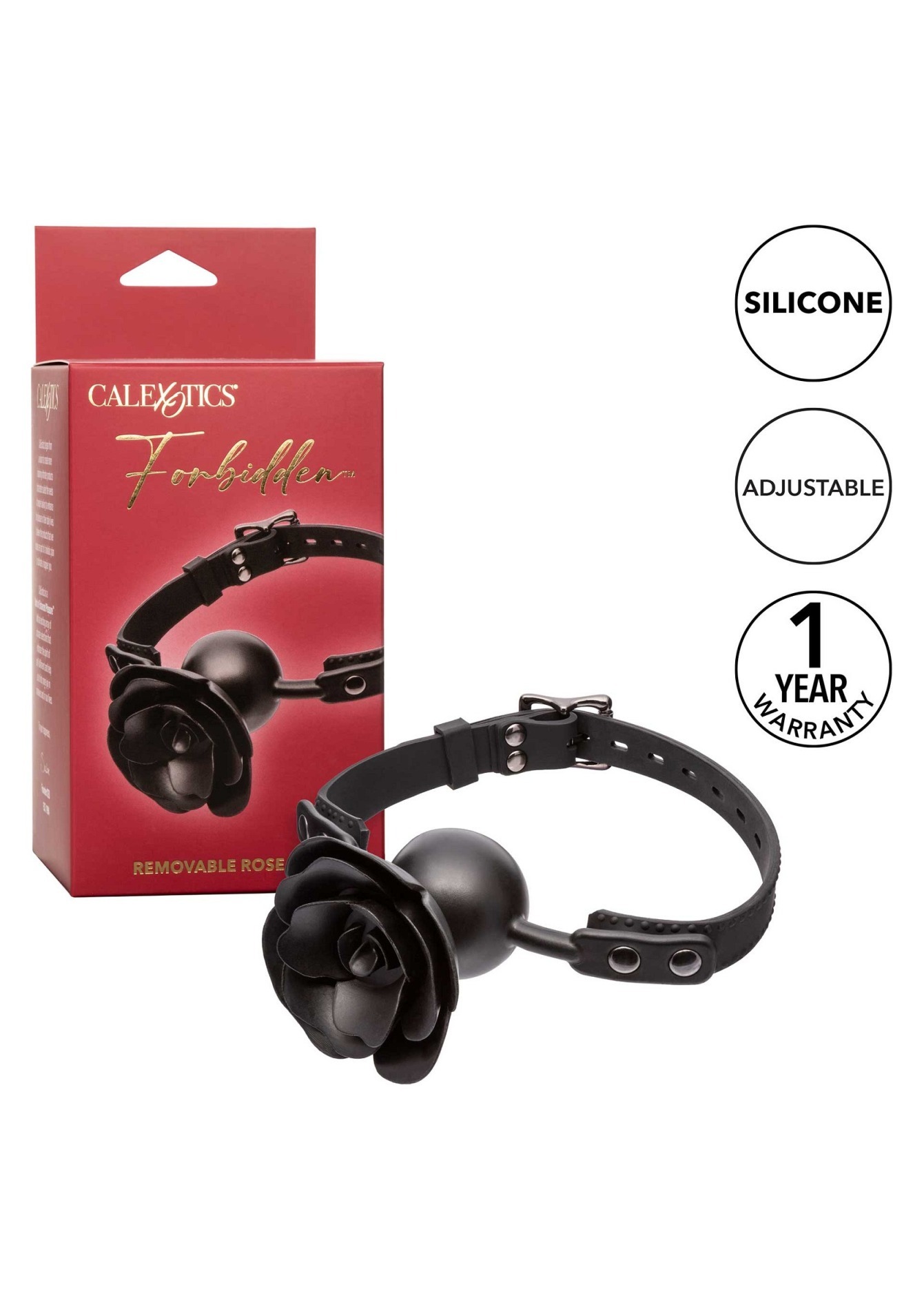 Кляп зі знімною трояндою CalExotiс Removable Rose Gag, чорний