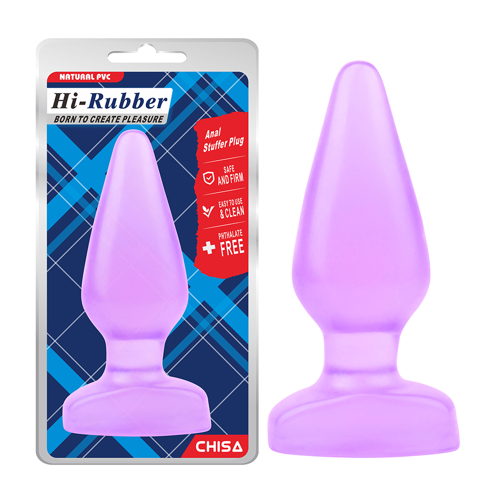 Анальна пробка велика Chisa Hi-Rubber, фіолетова