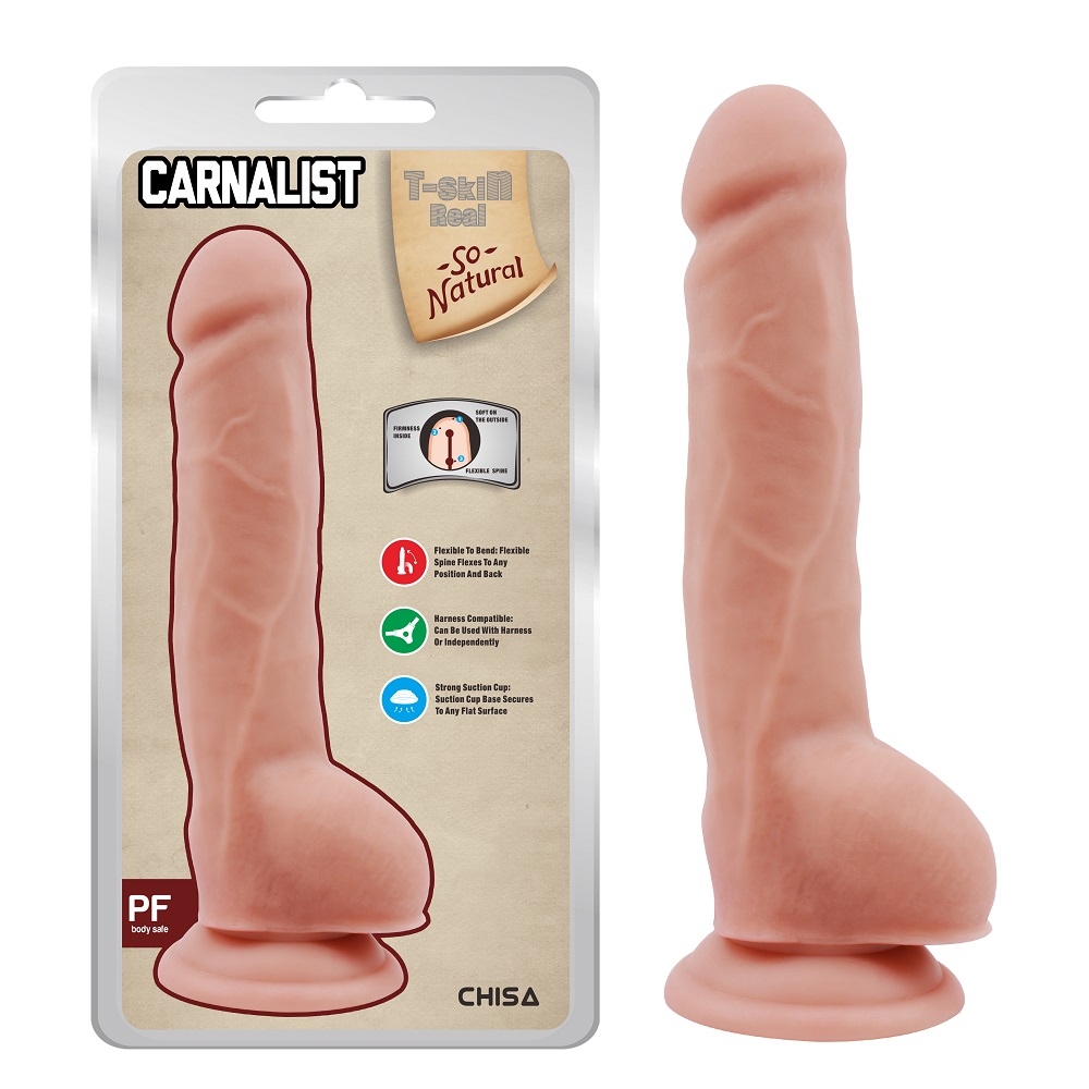 Фалоімітатор з хребтом Chisa T-skin ReaL, тілесний