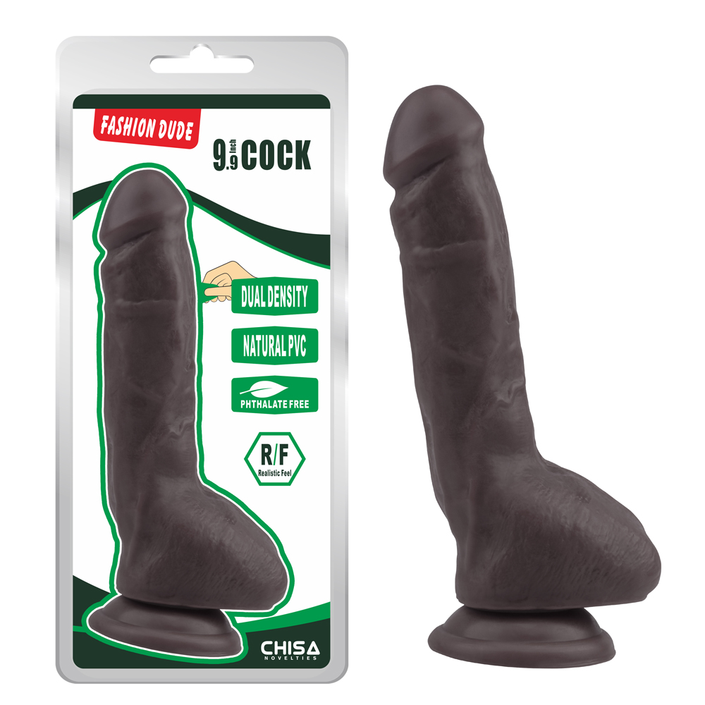 Фалоімітатор з мошонкою на присосці Chisa Fashion Dude 9,9 Cock, коричневий