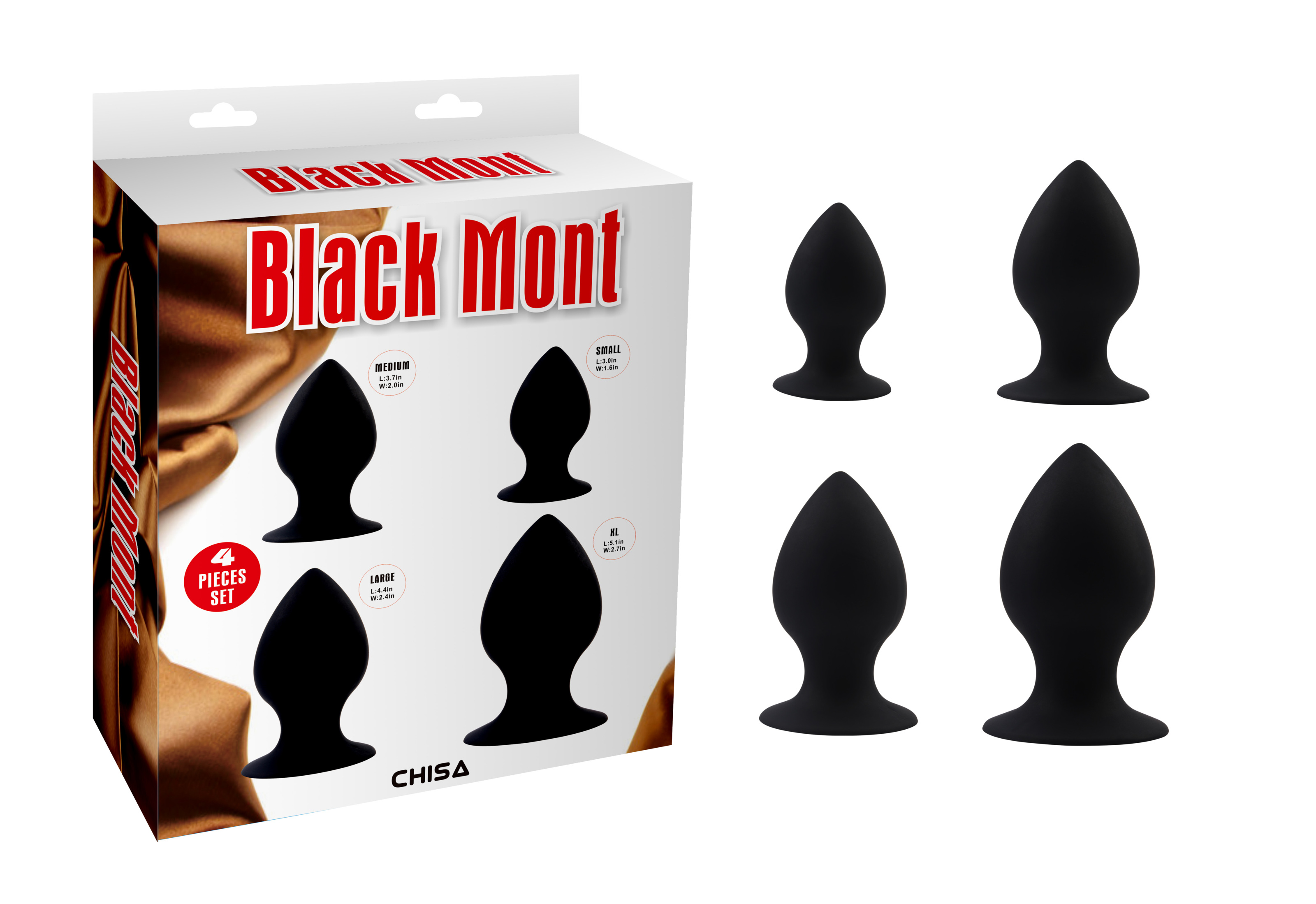 Набор анальных пробок Chisa Black Mont черный