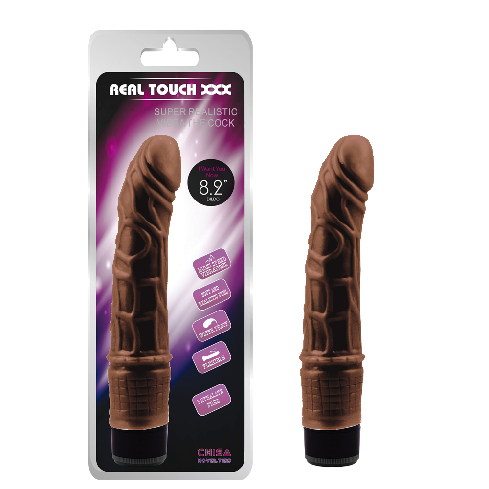 Вибратор реалистичный Chisa REAL TOUCH XXX коричневый, 21 х 3.5 см