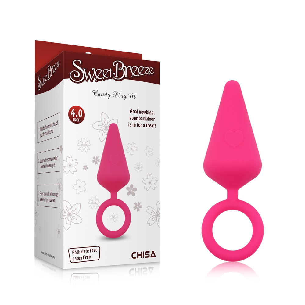 Анальна пробка Chisa Sweet Breeze з кільцем, рожевий, M