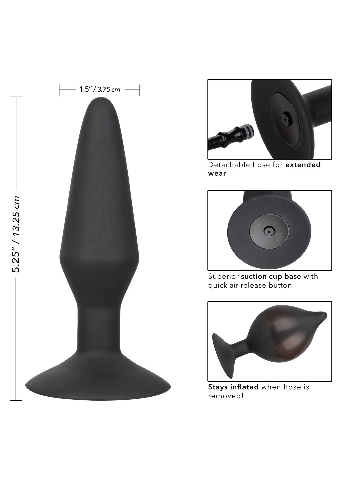 Анальна пробка з накачуванням L CalExotics Silicone Inflatable Plug, 14 x 1.7-3.9 см