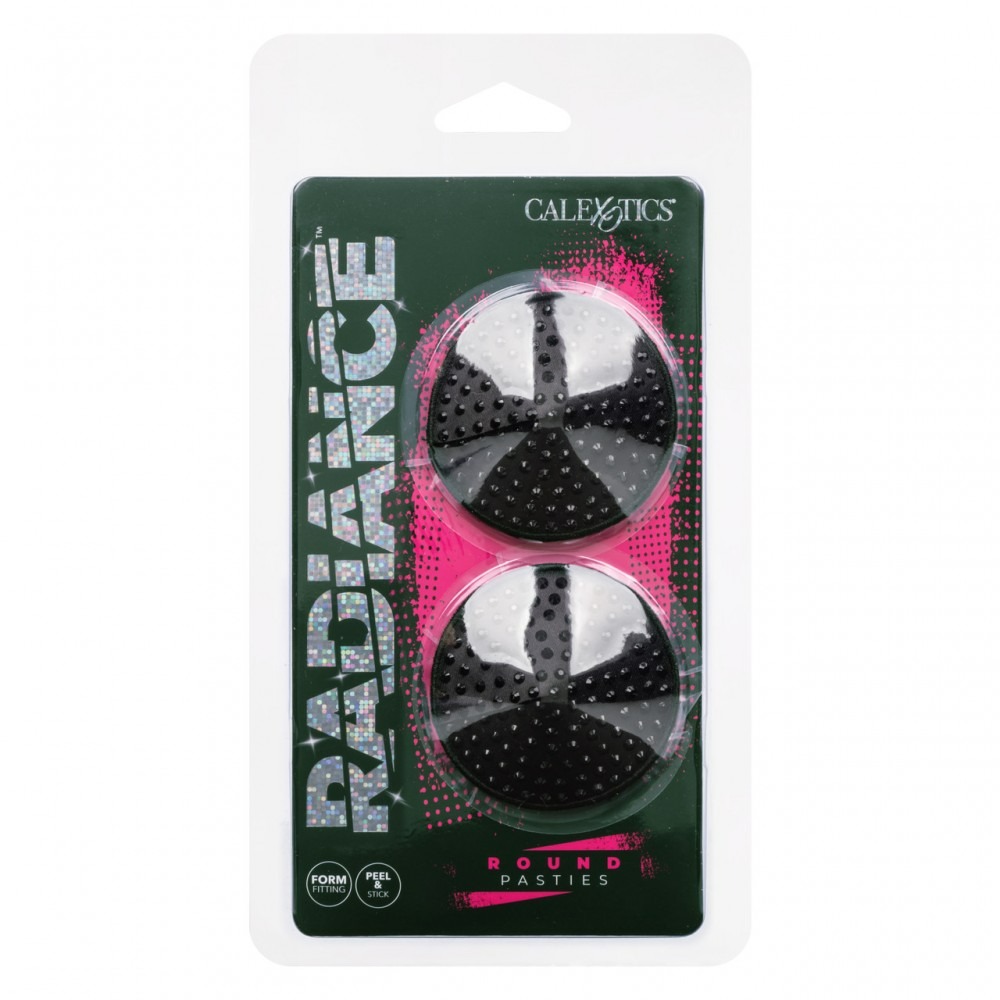 Пестиси на соски зі стразами Radiance CalExotics, самоклеючі, чорні