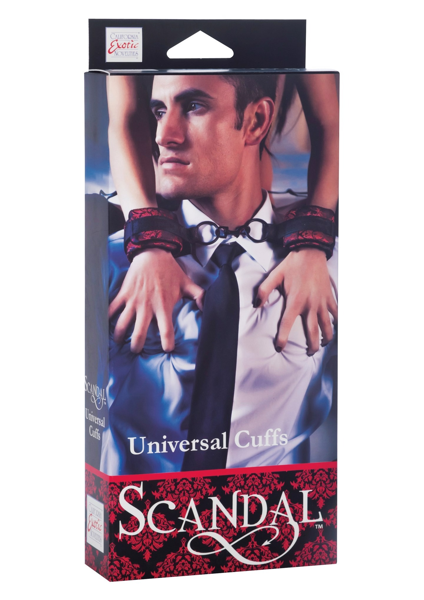 Наручники на липучках Scandal CalExotics, червоно-чорні