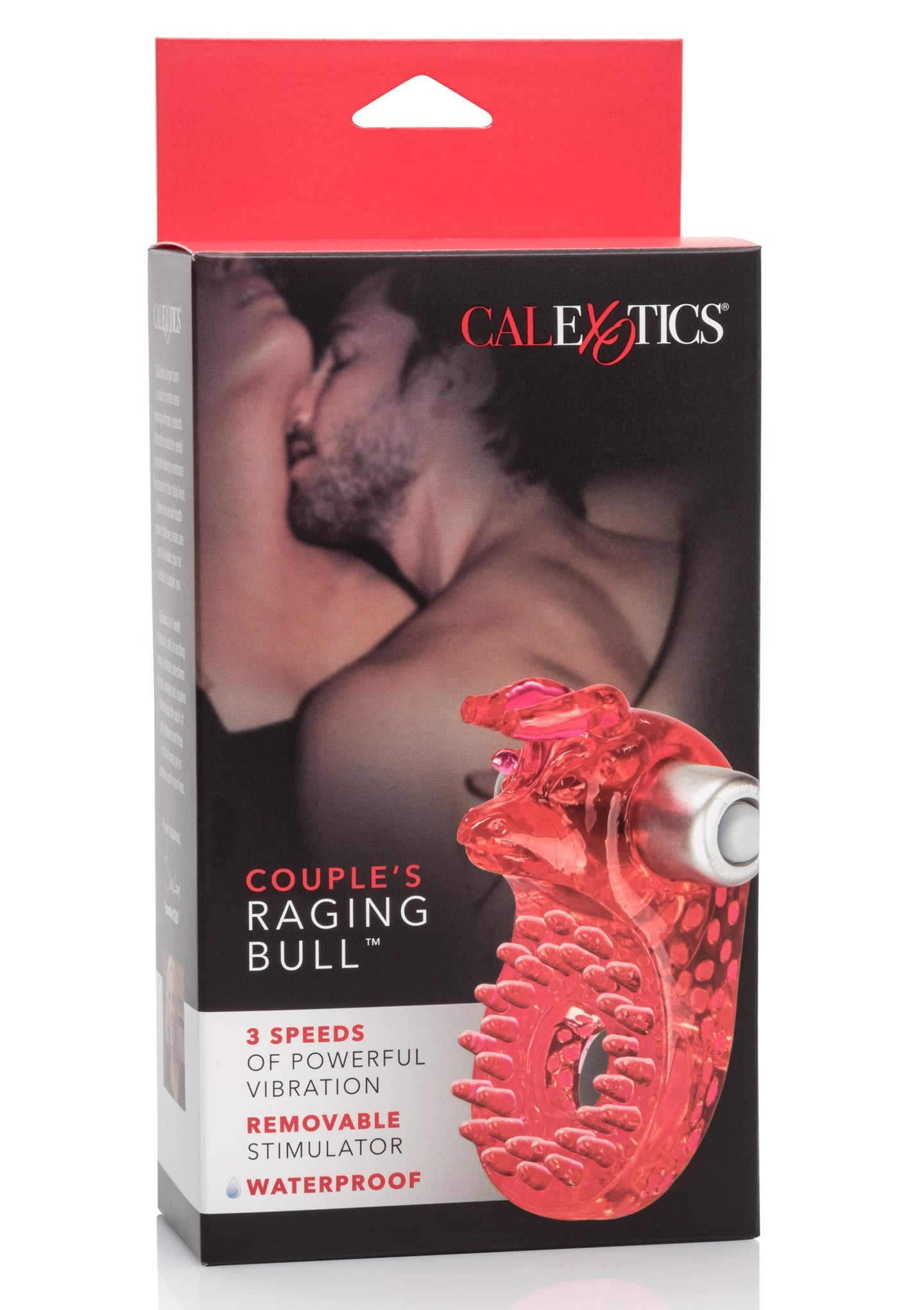 Вібро-ерекційне кільце з биком CalExotics червоне, 8.2 х 5 см