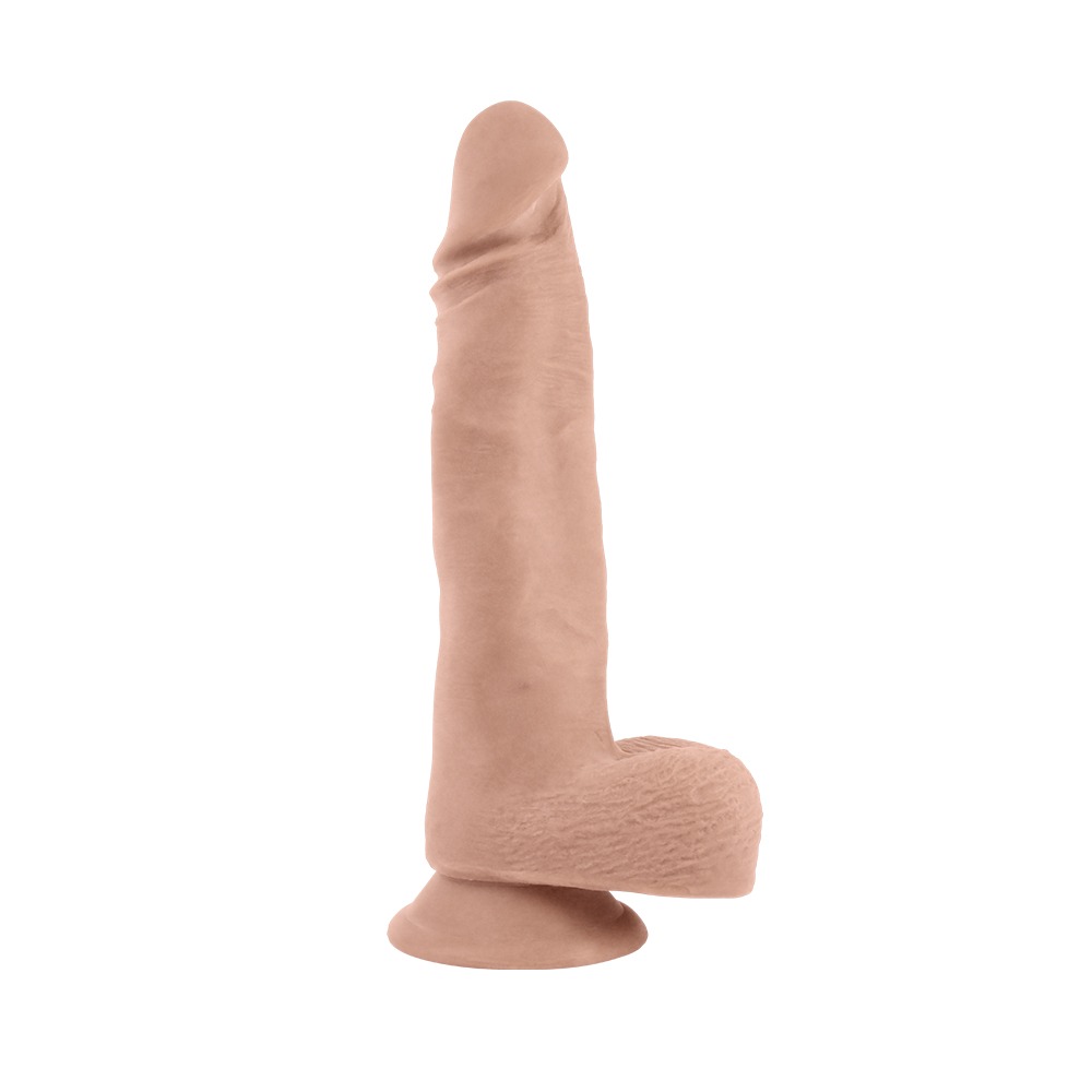 Фаломітатор реалістичний із мошонкою Chisa T-skin ReaL Dick Boy на присосці, бежевий, 22 см.