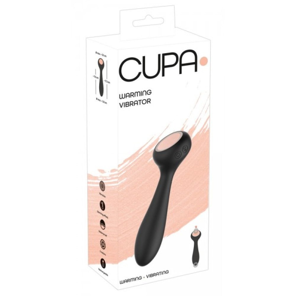 Універсальний вібратор із обігрівом CUPA Warming Vibrator двосторонній, чорний, 17.3 см