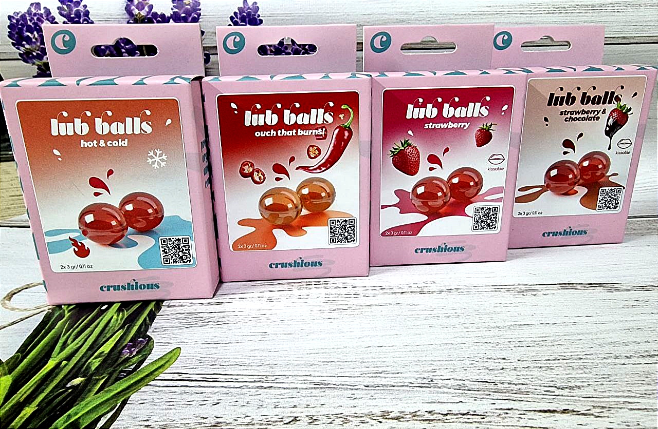 Бразильські вибухові кульки для масажу Crushious Lub Balls Hot&Сold з ефектом холоду та тепла