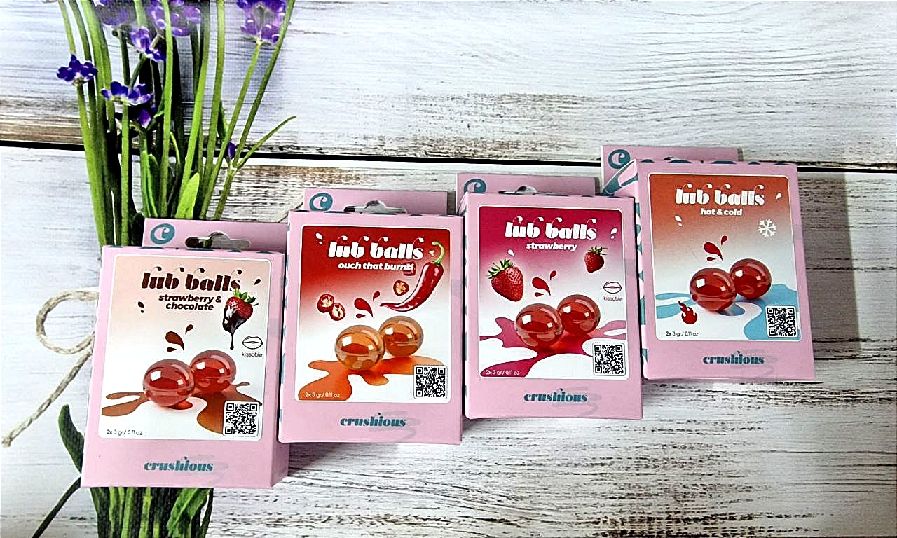 Бразильські вибухові кульки для масажу Crushious Lub Balls Hot&Сold з ефектом холоду та тепла