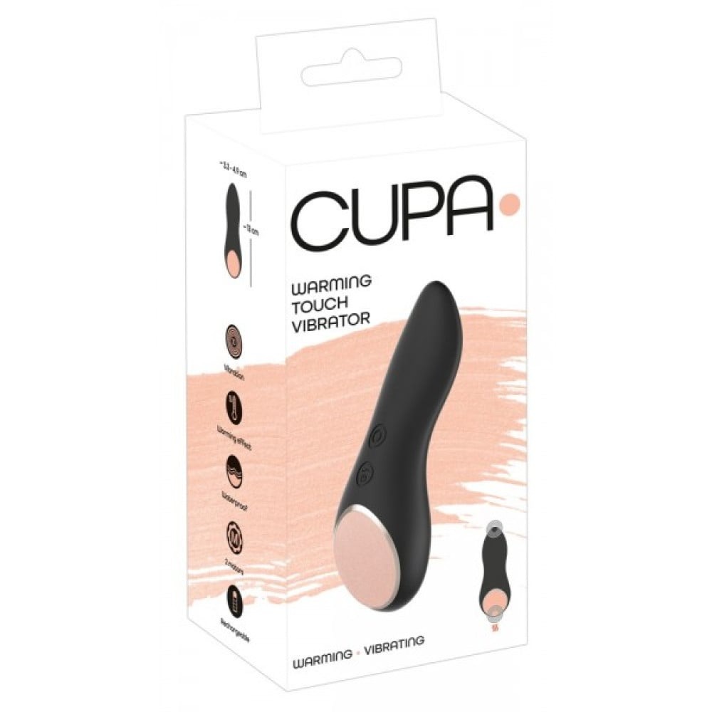Вібратор із підігрівом CUPA Warming Touch для клітора, чорний