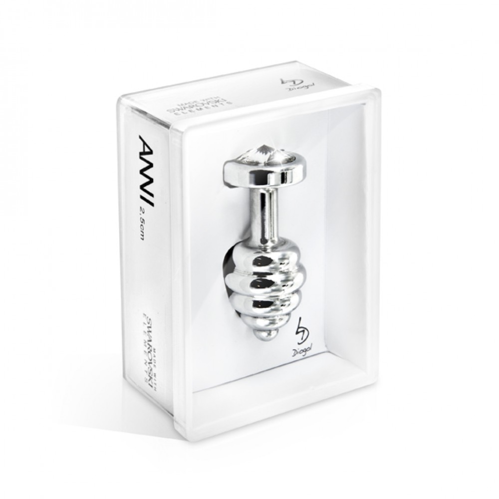 Анальна пробка з каменем Swarovsky Diogol ANNI Ano silver plated 30 мм