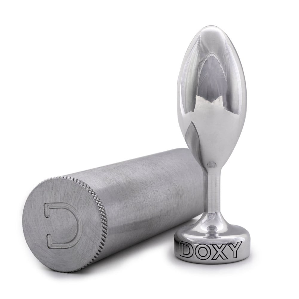 Анальна пробка металева Doxy Smooth Butt Plug, срібляста