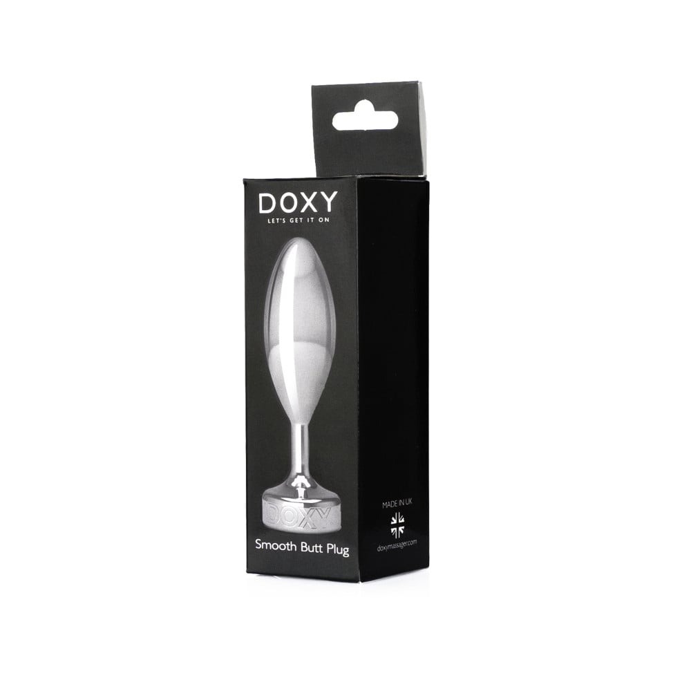 Анальна пробка металева Doxy Smooth Butt Plug, срібляста