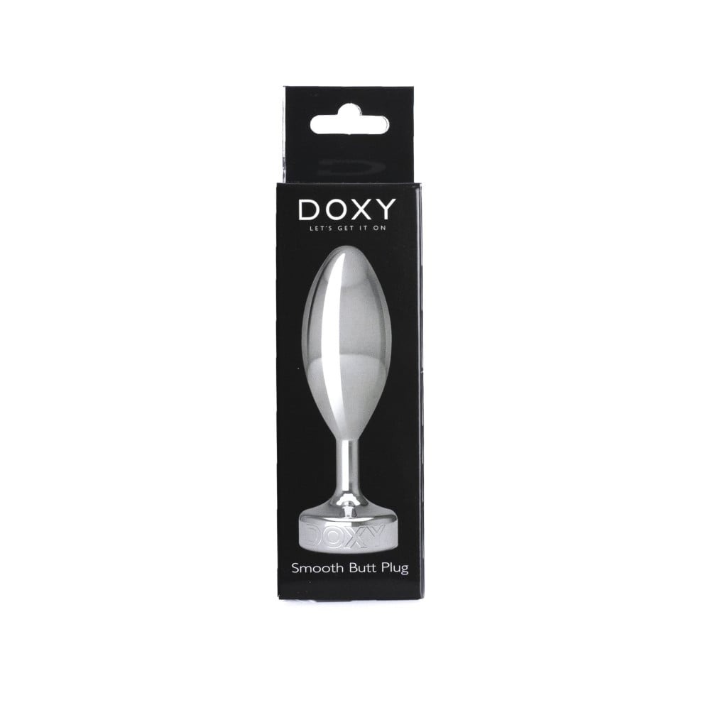 Анальна пробка металева Doxy Smooth Butt Plug, срібляста