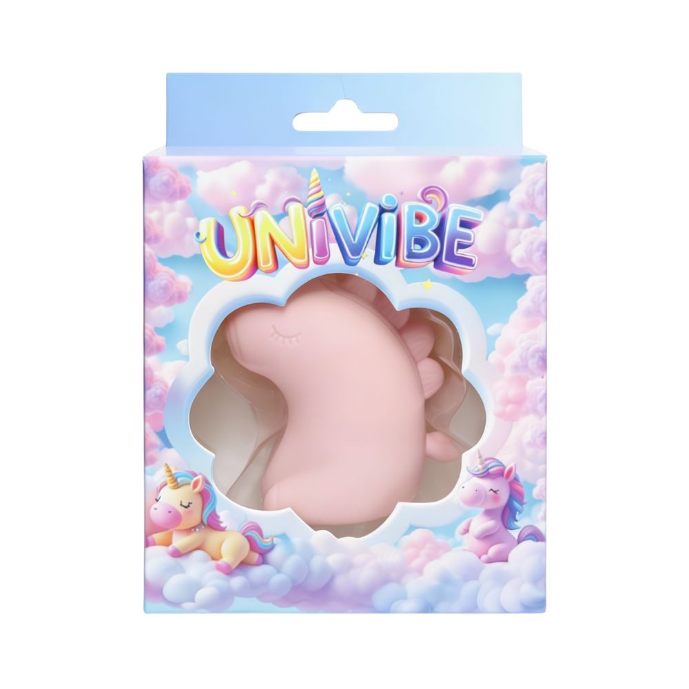 Стимулятор клітора з пульсацією UNIVIBE Єдиноріг, 5 режимів, рожевий