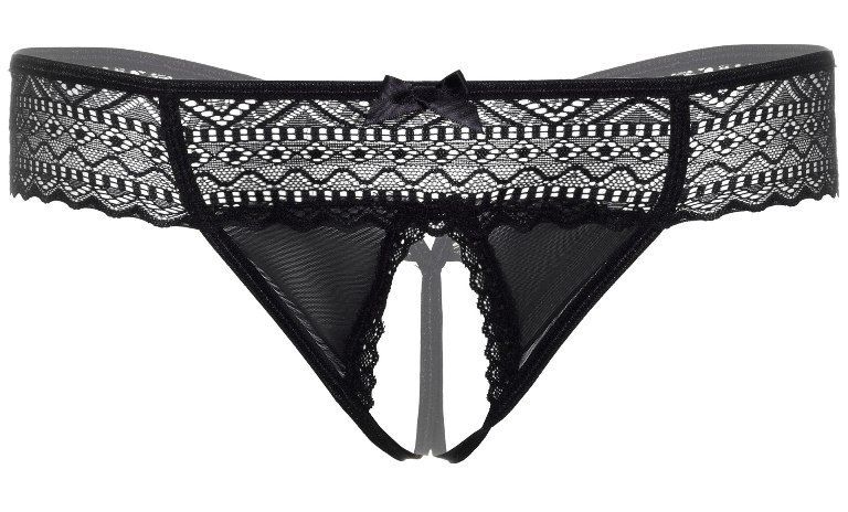 Трусики з інтимним вирізом S/M Roxanne Daring Intimates, чорні