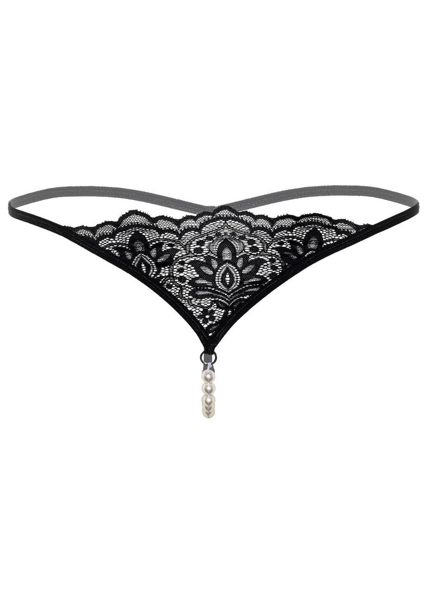 Стринги с жемчугом S/M Daring Intimates, черные