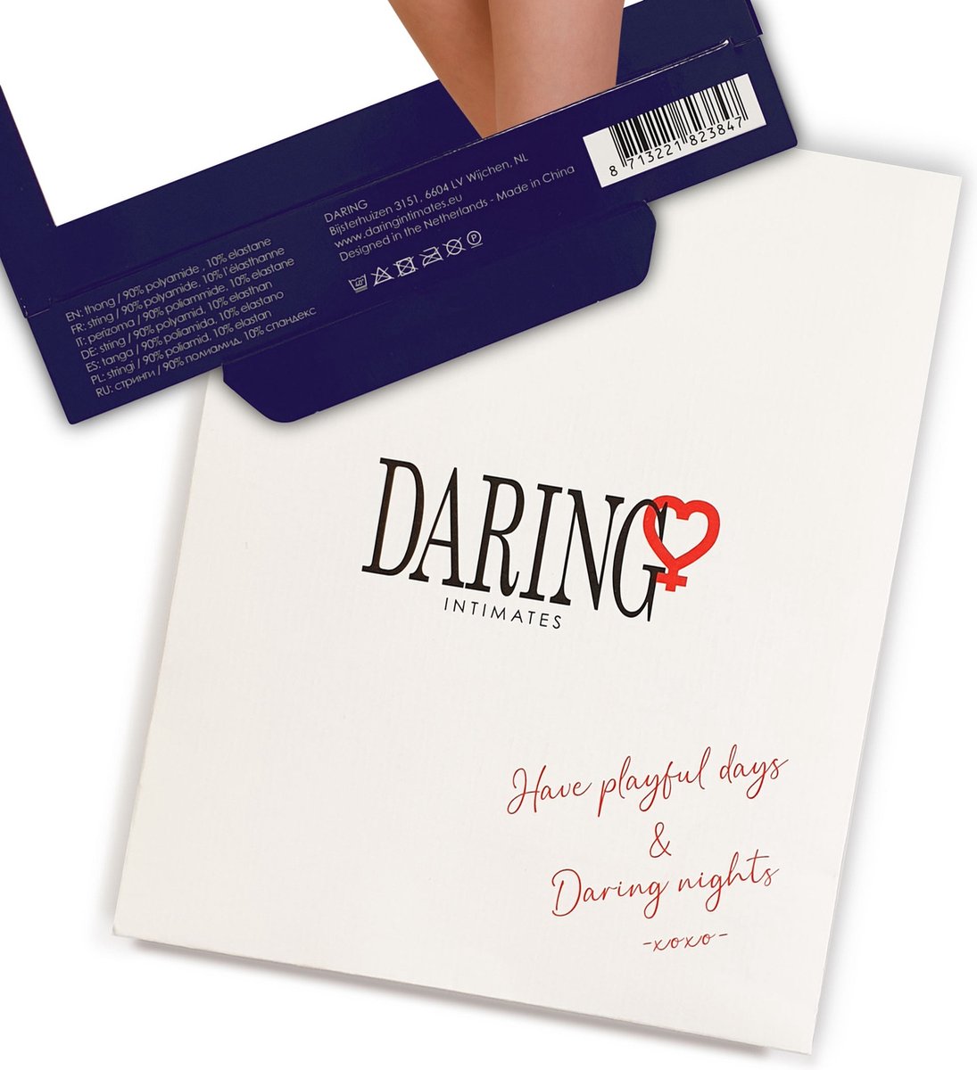 Стринги с жемчугом S/M Daring Intimates, черные