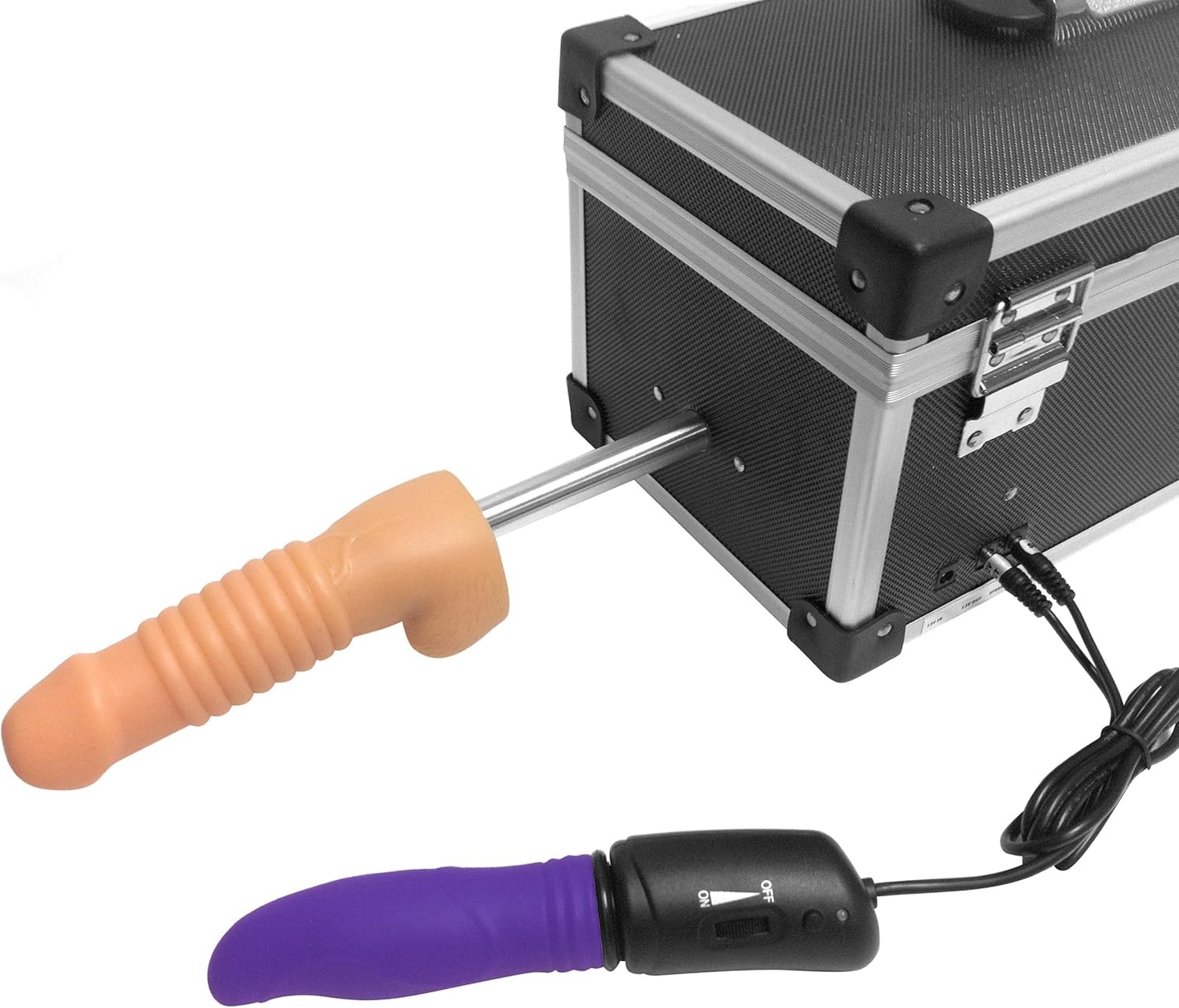Портативна секс-машина Diva Tool Box у валізі, з пультом та трьома насадками Vac-U-Lock, чорна