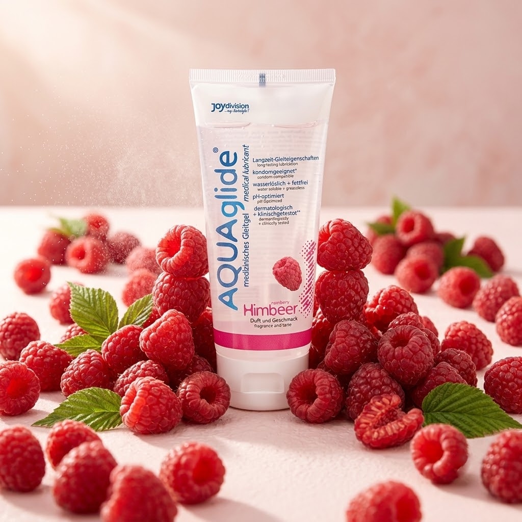 Їстівний лубрикант AQUAglide Raspberry на водній основі зі смаком малини, 100 мл