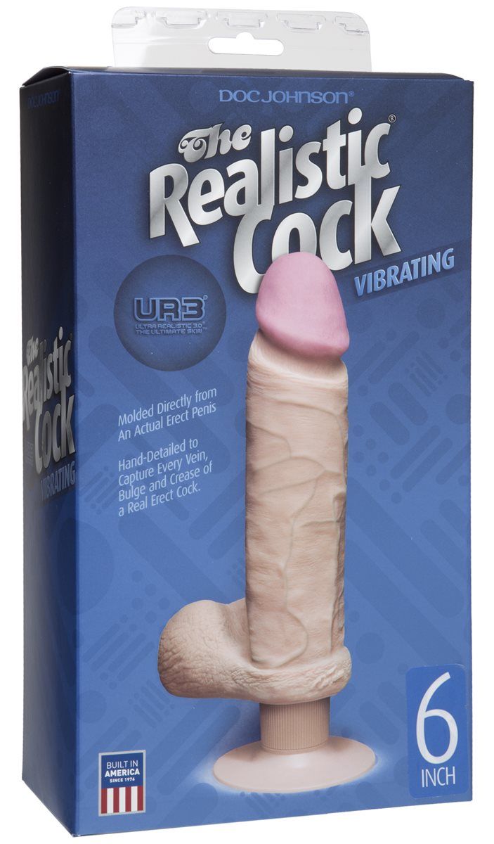 Вібратор з присоскою Vibrating Realistic 6 Inch Ultraskyn Ur3 Cock - White