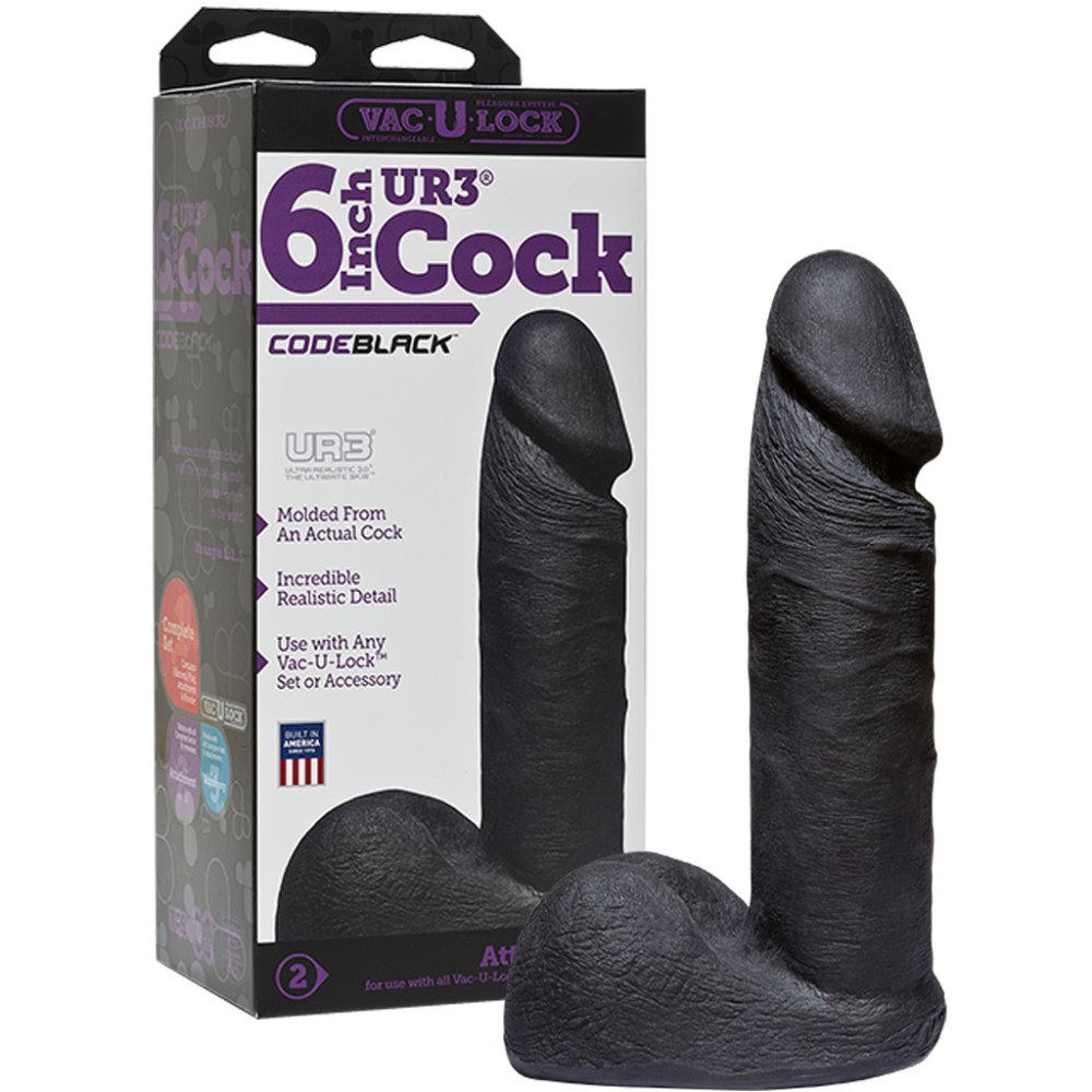 Насадка на страпон (фалоімітатор), 6 Vac-U-Lock CodeBlack