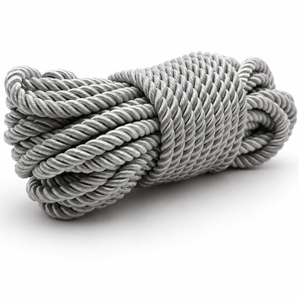 Мотузка для бондажу DS Fetish, шовкова, сіра, 10 м