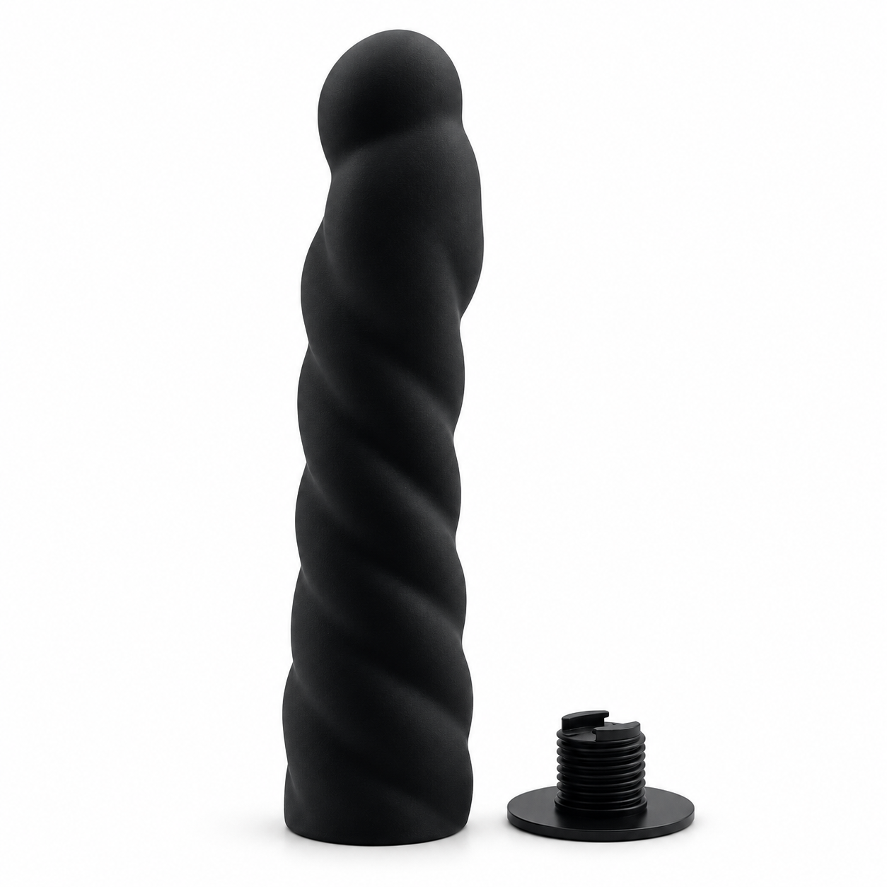 Страпон с регулируемой силиконовой портупеей и насадкой DS Fetish, черный, 16 × 3,2 см