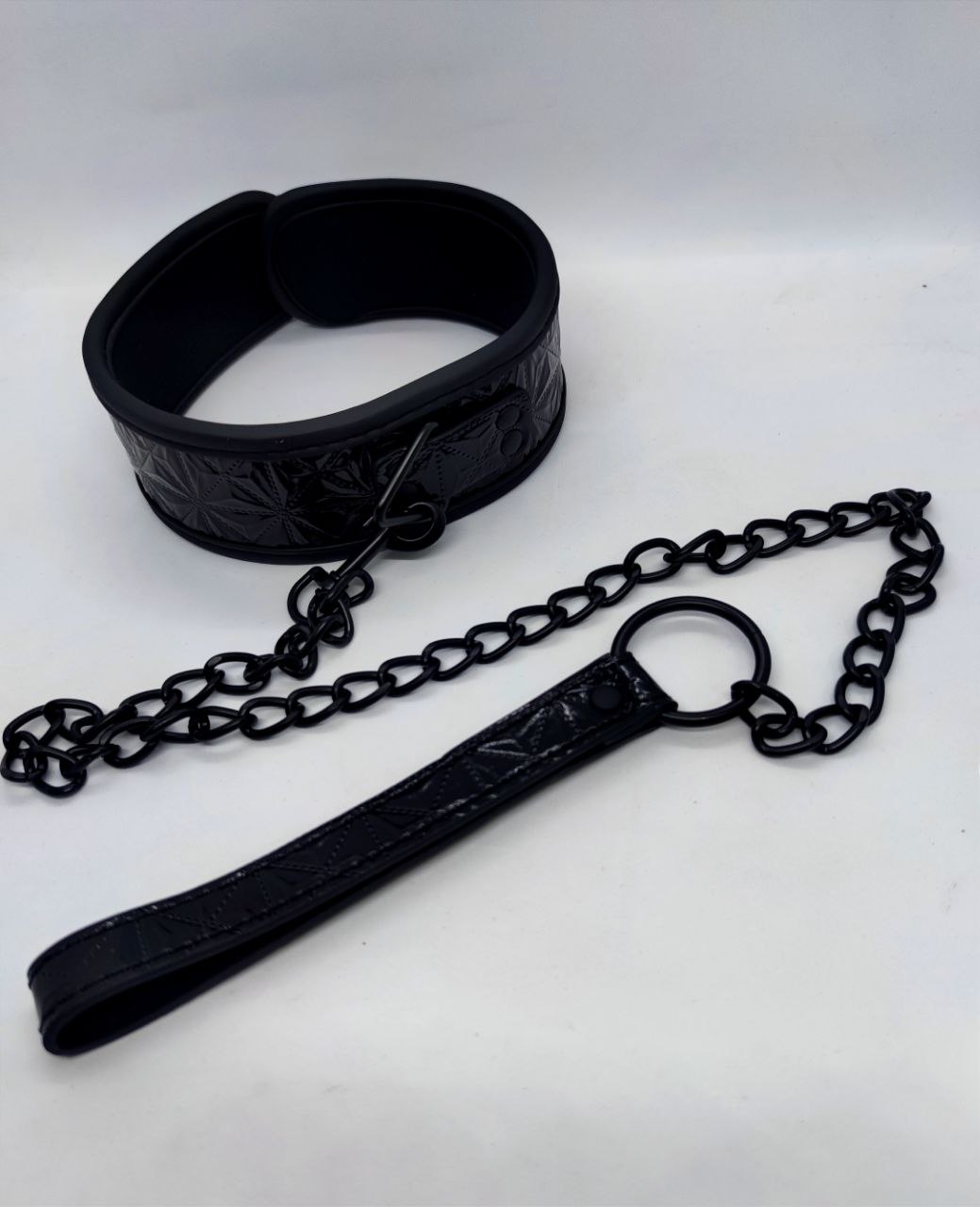 Нашийник з повідцем DS Fetish Collar with leash black iron