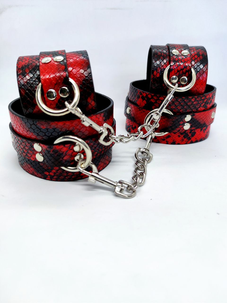 Система фіксації DS Fetish Ankle and hand cuff black/red