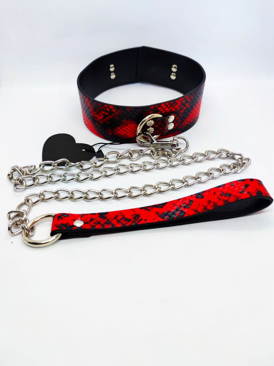 Нашийник з повідцем Collar black/red with leash