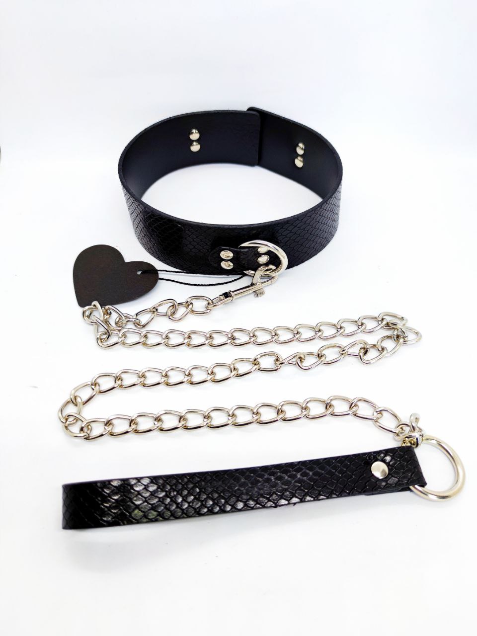 Ошейник с поводком DS Fetish Collar with leash black