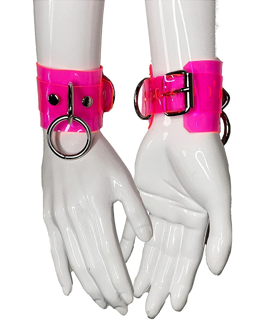 Наручники DS Fetish Handcuffs transparent, рожевий