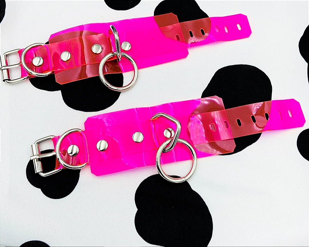 Наручники DS Fetish Handcuffs transparent, рожевий