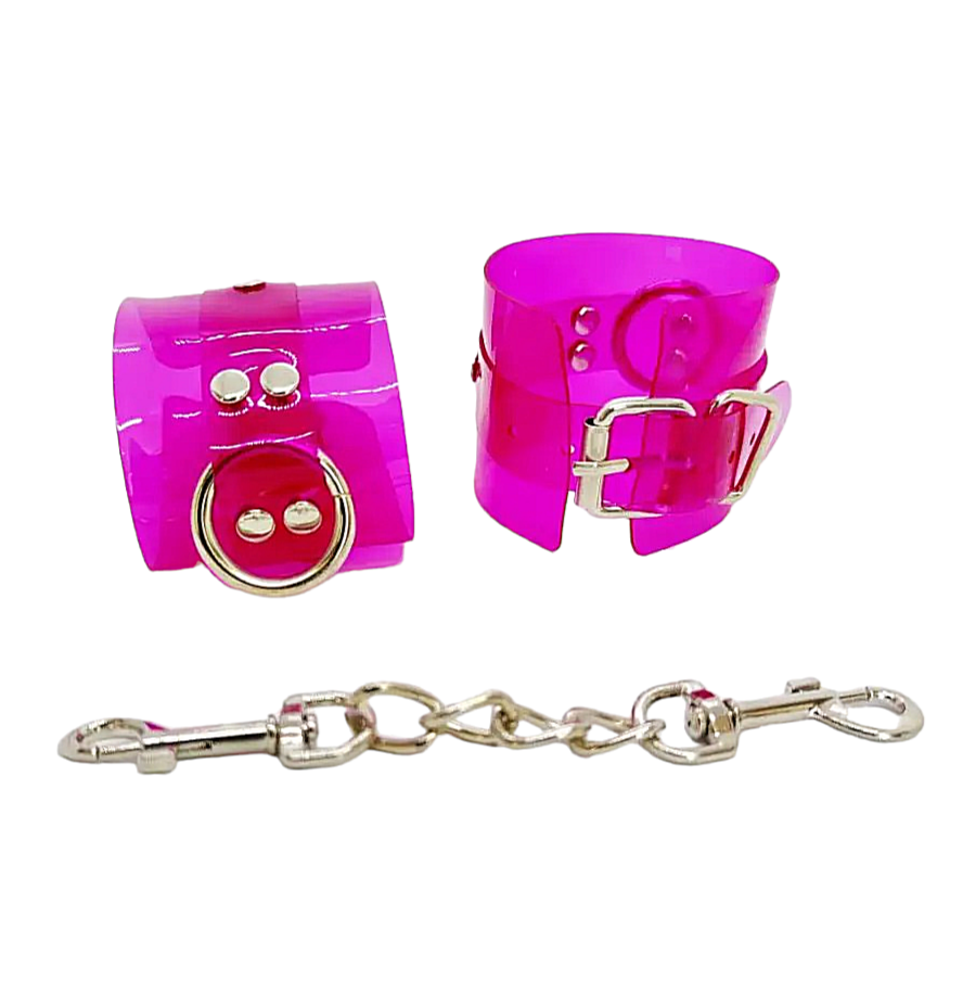 Наручники DS Fetish Handcuffs transparent, рожевий
