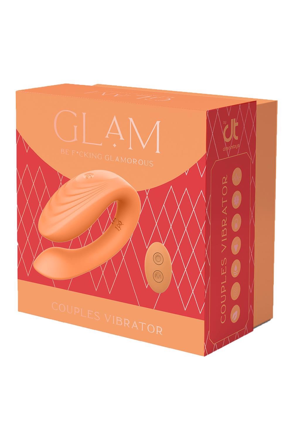 Вібратор для пар на пульті керування DreamToys Glam Couples, помаранчевий