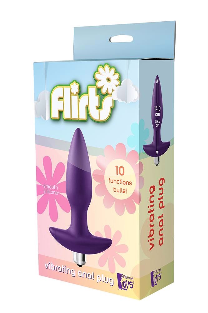 Вибрирующая анальная пробка Dream Toys Flirts, фиолетовая