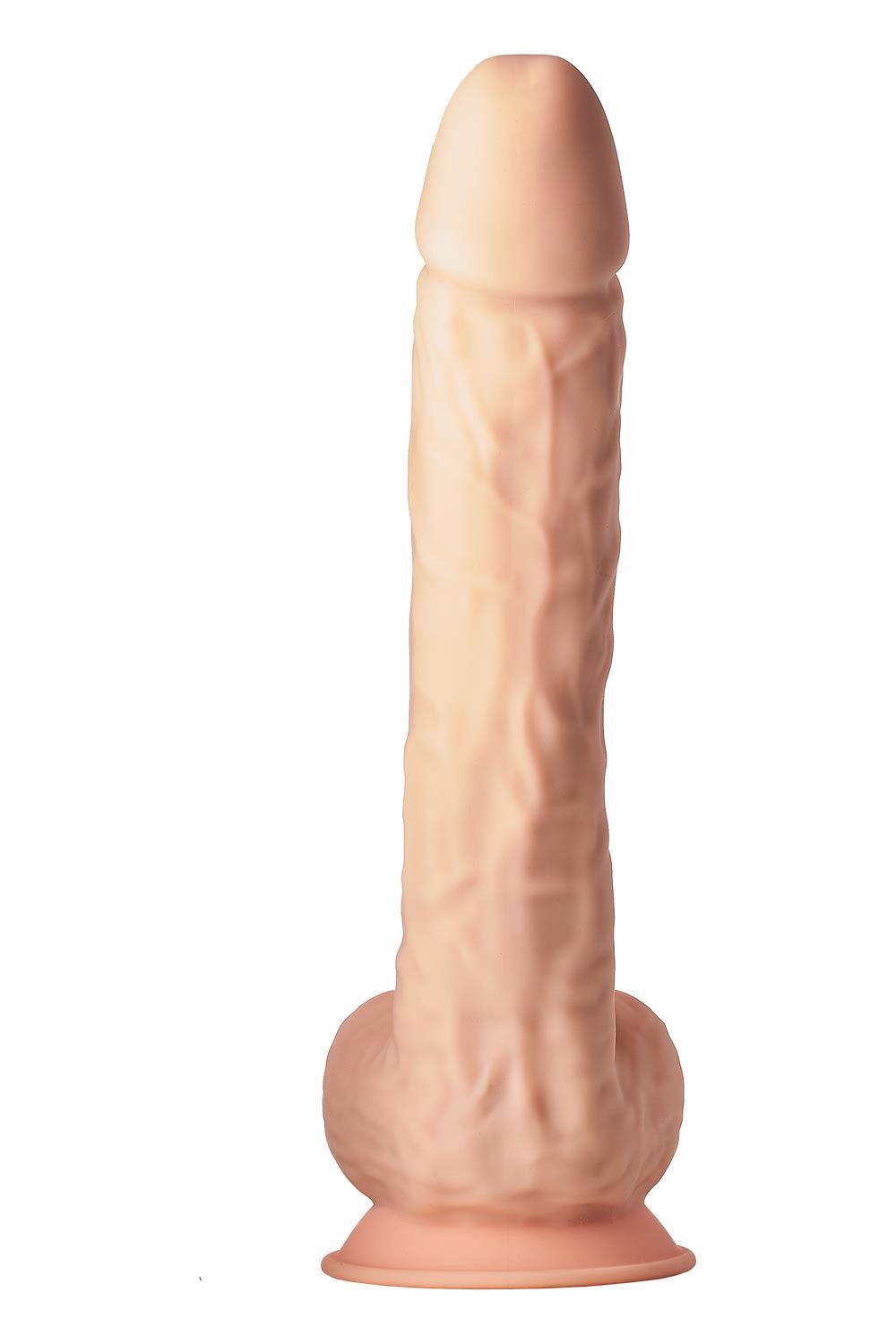 Фаллоимитатор гигантский реалистичный Dreamtoys Real Love на присоске с мошонкой, бежевый