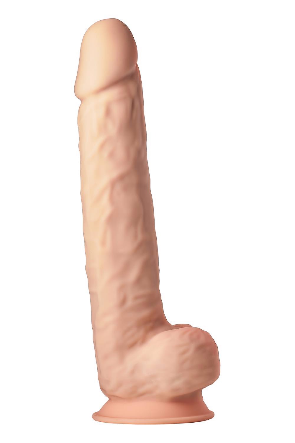 Фаллоимитатор гигантский реалистичный Dreamtoys Real Love на присоске с мошонкой, бежевый