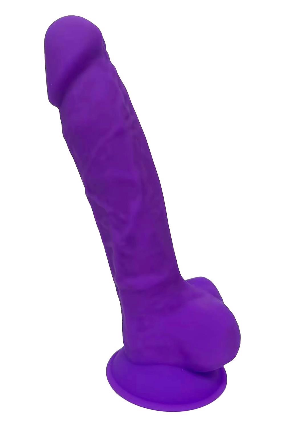 Фалоімітатор реалістичний Dream Toys Real Love на присосці з мошонкою, фіолетовий